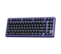 RK ROYAL KLUDGE X87 Clavier mécanique filaire 87 % pour clavier de jeu monté RVB rétroéclairé avec 88 touches PBT remplaçables à chaud, interrupteur crémeux, violet noir