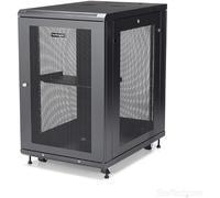 StarTech.com Armoire Rack Serveur 18U à 4 Montants, Armoire Verrouillable 19" pour Ordinateur/AV/Équipement IT, Rack Réseau pour Bureau/Domicile avec Roulettes et Rails de Montage Ajustables