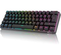 RK61 Clavier Blanc sans Fil, AZERTY Français 60% Clavier Gamer Mécanique RGB Rétroéclairé par Touche Personnalisable, Touches à Double Injection (Switch Bleu échangeable à Chaud)