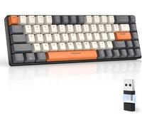 Rk68 Clavier Gamer Sans Fil, Clavier Mecanique Gaming 60%, Apex Pro Mini Double Mode Bluetooth 5.0/2.4Ghz Hot Swappable Interrupteur Rouge Avec Récepteur 2 En 1 Pour Pc/Mac/Tablette