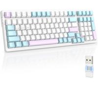 RK96 Clavier Gamer sans Fil, Clavier Mecanique Gaming 90%, Apex Pro TKL Double Mode Bluetooth/2.4Ghz Hot Swappable Interrupteur Rouge avec Récepteur 2 en 1 pour PC/Mac/Tablette/QWERTY US