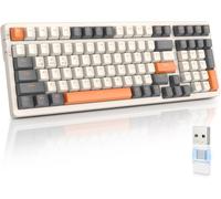 RK96 Clavier Gamer sans Fil, Clavier Mecanique Gaming 90%, Apex Pro TKL Double Mode Bluetooth/2.4Ghz Hot Swappable Interrupteur Rouge avec Récepteur 2 en 1 pour PC/Mac/Tablette/QWERTY US