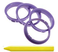 RKC 4X Anneaux de centrage 63,3 mm x 60,1 mm Violet + 1x Crayon de Cire en Vert Made in Germany