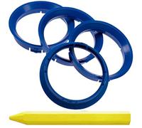 RKC 4X Anneaux de centrage Bleus 63,3 mm x 57,1 mm + 1x Crayon de Cire en Vert Made in Germany