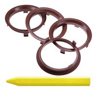 RKC 4X Anneaux de centrage Brown 70,1 mm x 63,4 mm + 1x Crayon de Cire en Vert Made in Germany