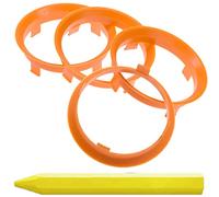 RKC 4X Anneaux de centrage d'orange 60,1 mm x 58,1 mm + 1x Crayon de Cire en Vert Made in Germany