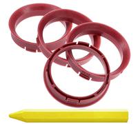 RKC 4X Anneaux de centrage Rouge 66,45 mm x 57,1 mm + 1x Crayon de Cire en Vert Made in Germany