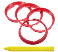 RKC 4X Anneaux de centrage Rouge 76,9 mm x 72,6 mm + 1x Crayon de Cire en Vert Made in Germany