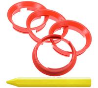 RKC 4X Anneaux de centrage Rouges 63,4 mm x 57,1 mm + 1x Crayon de Cire en Vert Made in Germany