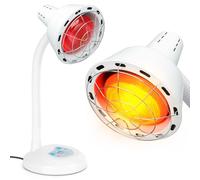 Rkdely Lampe Infrarouge Chauffante 275W, Lampe Infrarouge Lumière Rouge Soulage la Fatigue Lumière Infrarouge avec 10 Niveaux Réglages de Température et de Temps