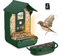 Rkdely Mangeoire Oiseaux Camera, 1080P HD Vision Nocturne Mangeoire Oiseaux Exterieur Camera Intelligente Capture Automatique D’Images/Vidéos Microphone Intégré avec Mangeoire à Oiseaux Colibri