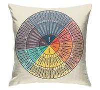 RKE Housse de Coussin carrée Confortable Motif Roue d'émotions - Décoration d'intérieur pour lit, canapé, Salon - 45,7 x 45,7 cm - Taille Unique - 220323