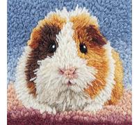 RKFLGEW Animaldiy Latch Hook Canva Cochon D'Inde De Dessin Animé Kit De Broderie Au Crochet Pour Coussin Coussin Fait Main À Faire Soi-Même,Ensemble De Broderie Taie D'Oreiller 43x43cm