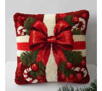 RKFLGEW Diy Crochet Latch Hook Nœud Papillon De Dessin Animé Kit De Fabrication De Taies D'Oreiller/Housses De Coussin,Tapis Tendance,Kits De Crochets À Loquet Diy Pour Un Projet De Démarrage 43x43cm