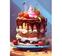 RKFLGEW Kit De Broderie De Perles Au Point De Croix Diy Gâteau Coloré Kits De Broderie Au Point De Croix，Kit De Broderies Perlée 3D，Pour Adultes Et Débutants，Décoration Murale 40x50cm