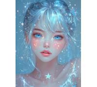 RKFLGEW Perles À Broder Diy Fantasy Girl Kit De Broderie De Perles Conte De Fées Fille Perlée Au Point De Croix Motif De Perles Diy Tenture Murale 3D Ensemble De Perles 40x50cm