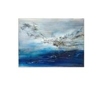 RKGHDCX Art mural Célèbres Tableaux Zao Wou Ki《17.01.60》affiches et impressions abstrait Zao Wou ki Peinture de toile pour décor mural de bureau à domicile Image 70x90cm28 x35 Sans cadre
