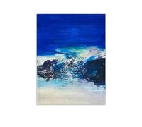 RKGHDCX Art mural Célèbres Tableaux Zao Wou Ki《Composition》affiches et impressions abstrait Zao Wou ki Peinture de toile pour décor mural de bureau à domicile Image 70x100cm28 x40 Sans cadre