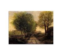 RKGHDCX Célèbres Tableaux Alfied Srsley Giclée Impression sur Toile Ruelle près d’une petite ville Célèbre reproduction peinture à l'huile pour décoration Murale 60x84cm24 x33 Sans cadre