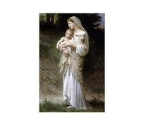 RKGHDCX Célèbres Tableaux Giclée Impression sur Toile Vierge Marie Enfant Jésus Agneau Célèbre reproduction peinture à l’huile pour décoration Murale 20x30cm8 x12 Sans cadre