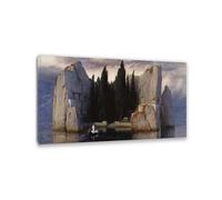 RKGHDCX Impression sur toile Célèbre peinture-Tableau sur toile abstraites- Reproduction D'art Mural Sur Toile -L'île des morts Affiches et Images pour la décoration 50x90cm20 x35 Encadrée