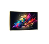 RKGHDCX Peinture abstraite moderne sur toile-Tableau abstrait sur toile Peinture colorée de Tâche de couleur Peintures à l'huile sur toile-Décoration Art mural pour salon 80x120cm31 x47 Cadre doré
