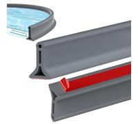 Rkixlix Barrière de Douche Seuil de Douche en Silicone 2 M Joint de Douches en Caoutchouc Auto-adhésif Joint de Bord de Baignoire Pliable Joints de Porte de Douches Flexible pour Salle de Bain, Gris
