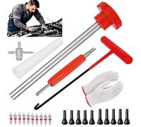 Rkixlix Kit d'Outils pour Valves de Pneus: Outil pour Obus de Valve, Extracteur de Valve, 26 PCS Outil de Réparation de Valves de Pneu Outils de Remplacement pour Voitures, Camions, Motos et Quads