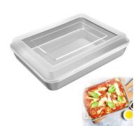 Rkixlix Plaque de Cuisson avec Couvercle, Acier Inoxydable, 31x24x5cm | Récipients Alimentaires Couvercle Hermétique, Moule à Gâteau Carré pour Desserts Tiramisu