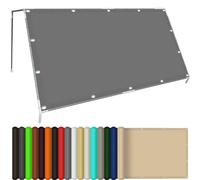 RKJDMSWJ Voile d'ombrage d'extérieur imperméable 340 x 600 cm Protection UV Filet d'ombrage de Jardin avec œillets et Corde Gris Clair