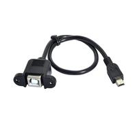 RKJRTK Câble USB USB B avec trou de vis pour imprimantes, 30cm | câble d ' extension USB mâle, cordon de données pour imprimantes avec connecteur à trou de vis monté sur panneau