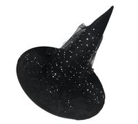 RKJRTK Chapeaux de sorcière en dentelle à paillettes pour fête d'Halloween