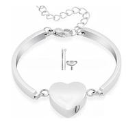 RKJRTK commémoratif de crémation en Forme de cœur avec, Silver | Ajustez le médaillon cardiaque; Compartiment à cendres; Perte humaine; Bracelets d ' urne commémorative; Mémoire