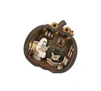 RKJRTK Décoration intérieure en Bois de Citrouille d ' Halloween avec, D | Présentoir de citrouille en bois avec des œuvres d ' art saisonnières pour le coin du foyer de la cheminée et le