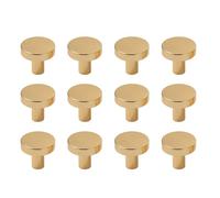 RKJRTK Ensemble de 12 boutons de commode en or brossé de 1 pouce de | Bouton d ' armoire doré avec tournevis, paquet de 12 boutons de commode en or brossé pour la décoration de la maison,