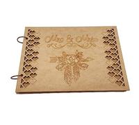 RKJRTK Invitation en bois creux, 30 pages SECRET MRMRS B, 30 pages H | Carte décorative pour mariage, anniversaire, Festival, carte de bénédiction, écriture manuscrite,