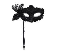 RKJRTK Masque papillon vénitien pour femme - Masque de mascarade d'Halloween - Masque de fête avec tige de maintien - Demi-masque pour le visage - Masque de Mardi Herbe