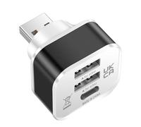 RKJRTK Répartiteur USB 3 ports - Accessoire informatique - 1 fiche vers - Plusieurs extensions de courant - 1 mâle vers multiple - Pour appareils mobiles, charge répartiteur USB
