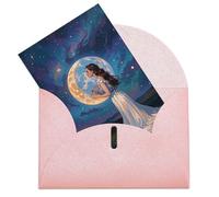 RKJVB Carte de vœux pour femmes et hommes, cartes d'anniversaire sous la lune géante avec enveloppes, 15 x 9,9 cm, cartes de vœux vierges pour fête, bureau, célébrations, événement, lettre