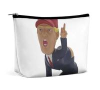 RKJVB Cartoon President Trousse de maquillage portable pour femme - Imperméable - Grande pochette de maquillage esthétique - Pour voyage, travail, style - Taille unique, Style :, Taille unique
