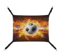 RKJVB Hamac respirant pour animal domestique 42 x 33 cm avec sangles réglables imprimé ballon de football brûlé réversible pour chat tapis pour petits lapins, furets, cochons d'Inde