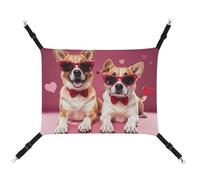 RKJVB Hamac respirant pour animal domestique 42 x 33 cm avec sangles réglables pour chiens portant des lunettes de soleil imprimé réversible à suspendre pour petits lapins, furets, cochons d'Inde