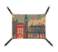 RKJVB Hamac respirant pour animal domestique avec sangles réglables I Like London imprimé réversible pour petits lapins, furets, cochons d'Inde, 42 x 33 cm