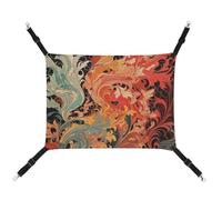 RKJVB Hamac respirant pour animal domestique avec sangles réglables Motif Art nouveau imprimé réversible pour petits lapins, furets, cochons d'Inde 42 x 33 cm