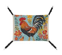 RKJVB Hamac respirant pour animal domestique avec sangles réglables, motif coq et poulet, imprimé réversible, tapis à suspendre pour petits lapins, furets, cochons d'Inde, 42 x 33 cm