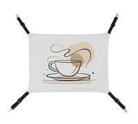RKJVB Hamac respirant pour animal domestique avec sangles réglables Motif lignes de café Imprimé réversible Pour petits lapins, furets, cochons d'Inde 42 x 33 cm