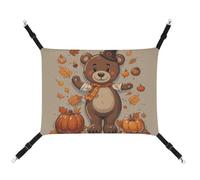RKJVB Hamac respirant pour animal domestique avec sangles réglables - Motif ours dansant - 42 x 33 cm - Lit réversible à suspendre pour petits lapins, furets, cochons d'Inde
