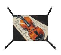 RKJVB Hamac respirant pour animal domestique avec sangles réglables, partition de violon, imprimé réversible, tapis à suspendre pour petits lapins, furets, cochons d'Inde, 42 x 33 cm