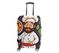 RKJVB Housse de bagage anti-rayures lavable et élastique pour valise de chef pizza, Chef Pizza, L