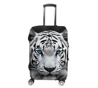 RKJVB Housse de bagage anti-rayures - Motif tigre aux yeux bleus - Lavable - Élastique - Protection de bagage de voyage, Tigre aux yeux bleus, L